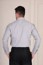 Old Money Light Grey One Piece Collar Shirt  | THE ROYAL COLLAR®