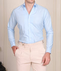Old Money Powder Blue One Piece Collar Shirt by THE ROYAL COLLAR™
