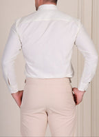 Old Money Powder White One Piece Collar Shirt by | The Royal Collar™