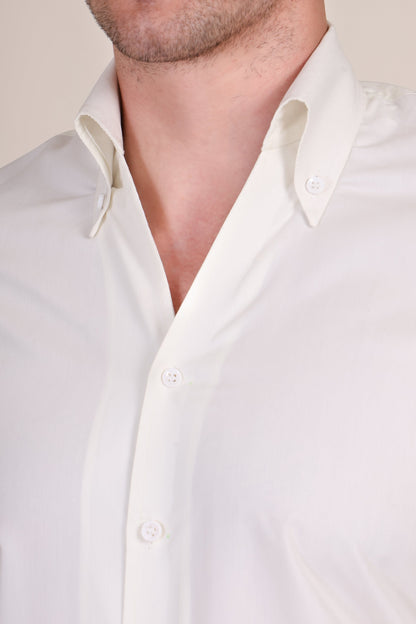 Old Money Powder White One Piece Collar Shirt by | The Royal Collar™